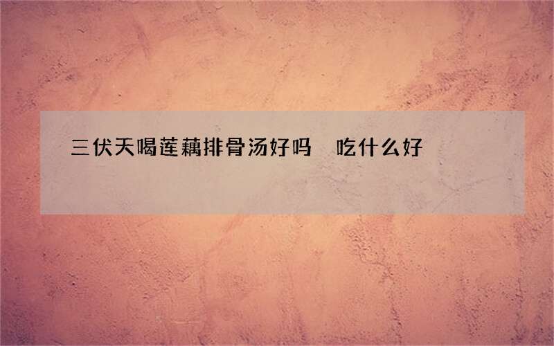 三伏天喝莲藕排骨汤好吗 吃什么好